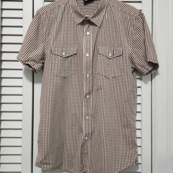 Mens L Gingham Short Sleeve - Picture 1 of 5